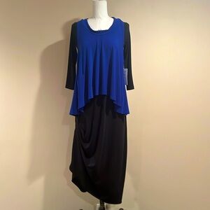 Royal Blue Popper Top with Ruching and Split Back Adds Style and Versatility